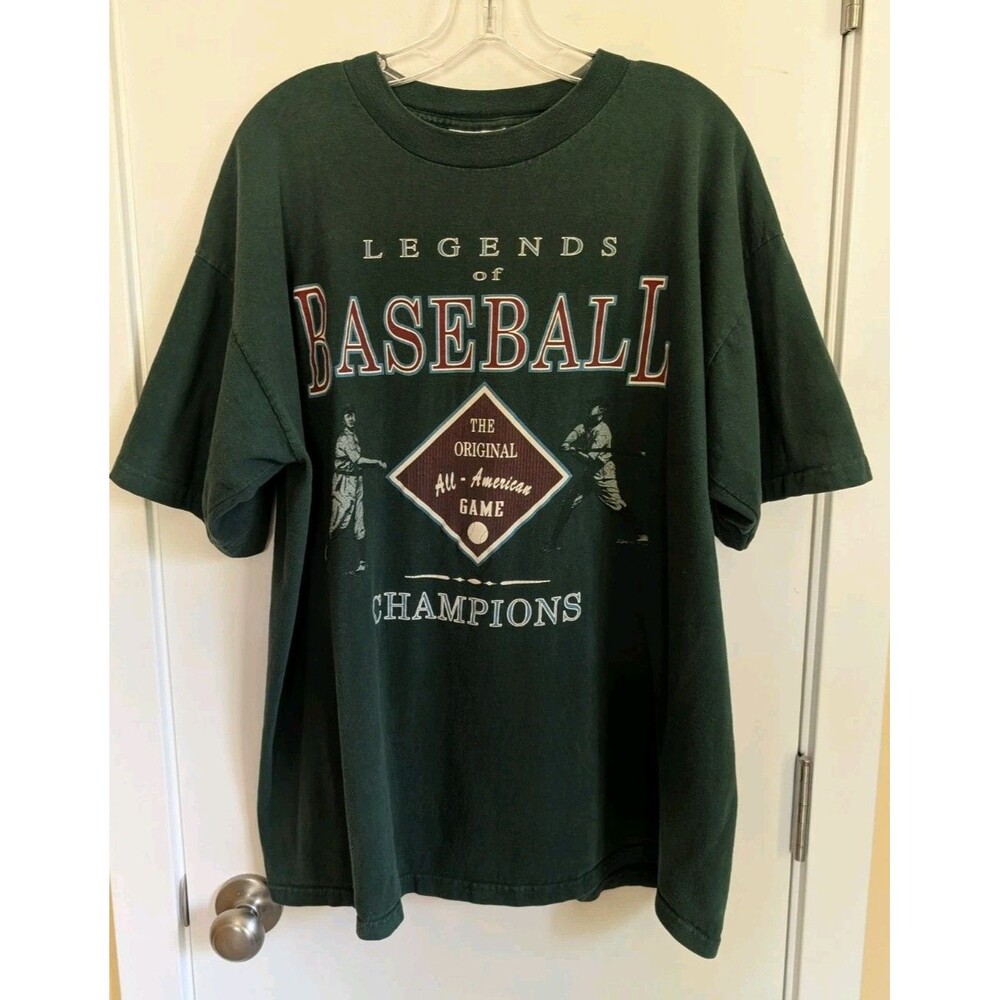 Vintage 90s Players Van Heusen Single Stitch Baseball Tee Shirt XL Americana USA